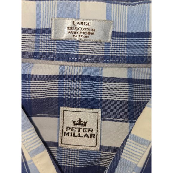 Peter Millar Mens Blue Long-Sleeve Button-Down Shirt Large - Picture 5 of 6